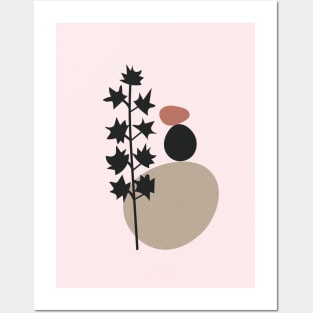 Neutral, Modern Gallery Wall Decor, Minimal Scandinavian, Abstract Stones, Botanical Posters and Art